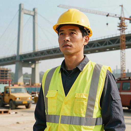 Photorealistic Site Foreman at Bridge