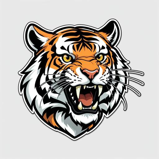 Fierce Tiger Die-Cut Sticker Design