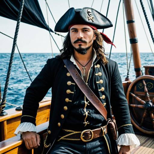 Male Pirate on Sailboat Deck