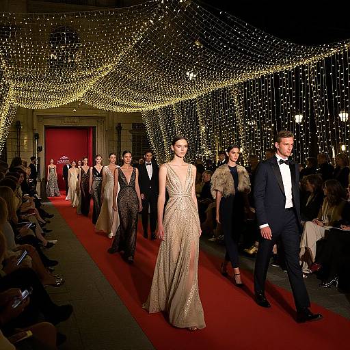 Luxurious Nighttime Fashion Runway