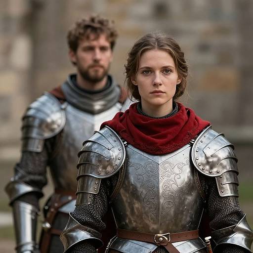 Medieval Female Warrior in Armor
