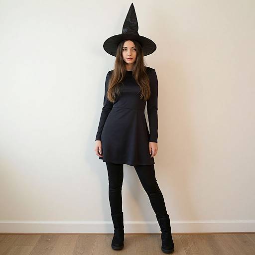 Realistic Woman in Sexy Witch Costume