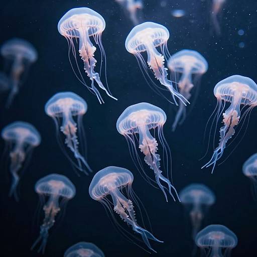 Ethereal Translucent Jellyfish Bloom