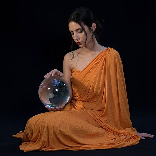 Mystical Woman with Crystal Ball
