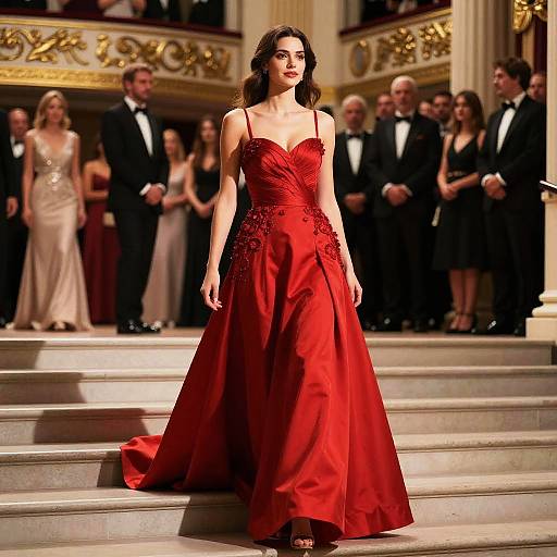 Valentina Nappi in Red Gown