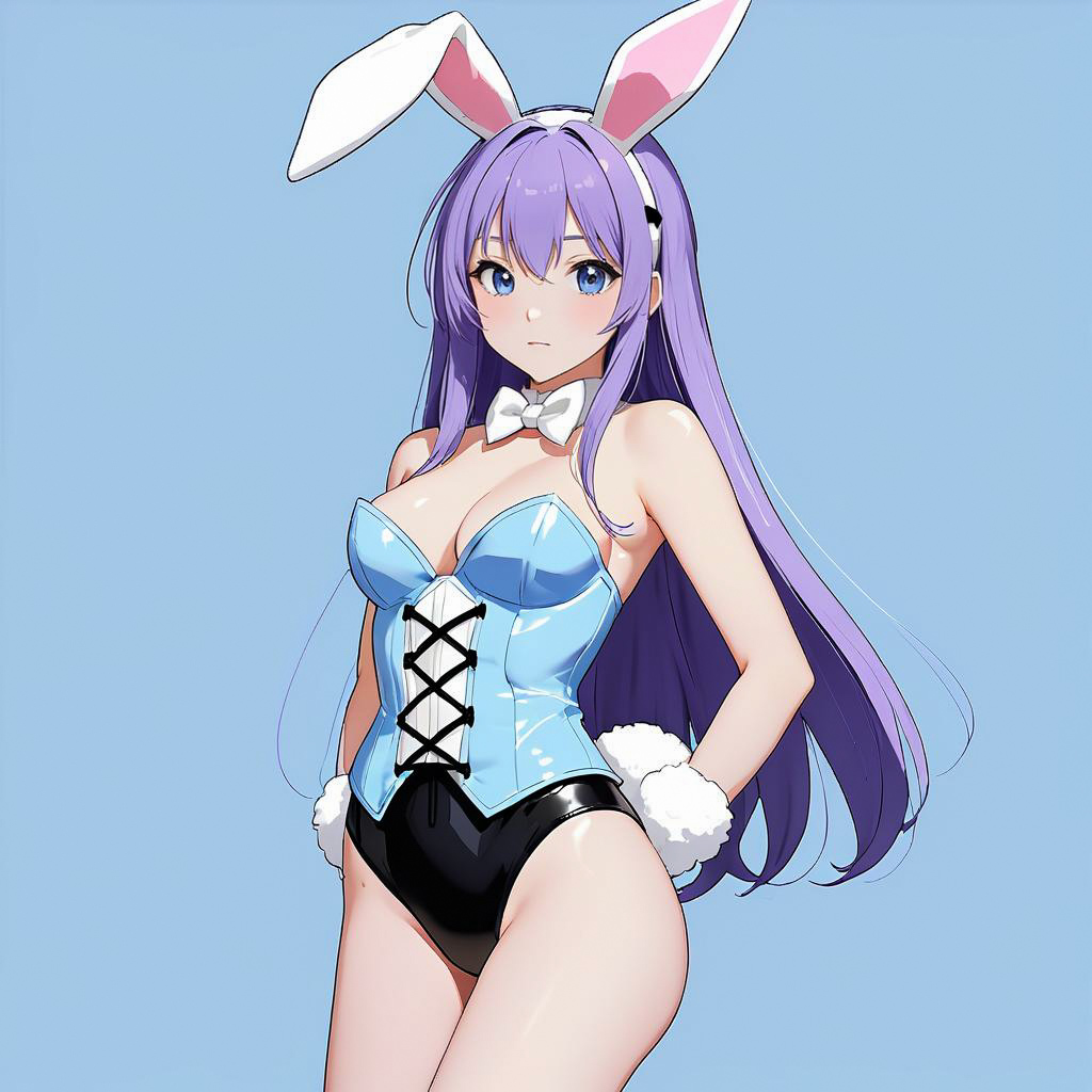 Playful Bunny Girl in Arctic Blue