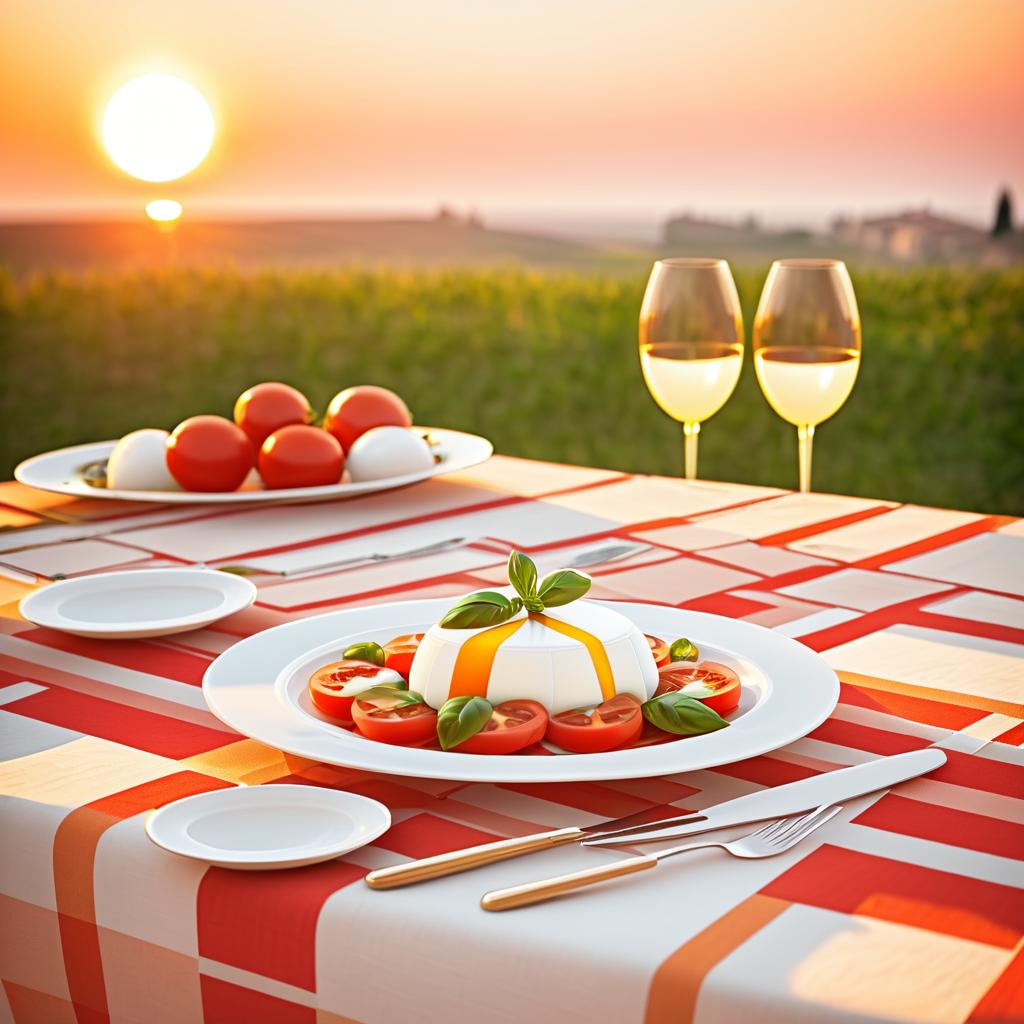 Italian Dinner Table at Sunset