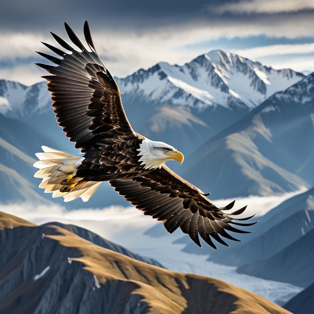 Majestic Eagle Over Dramatic Mountains