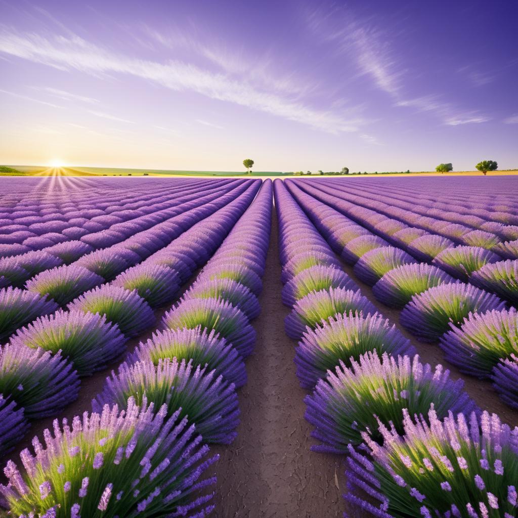 Serene Lavender Field in Full Bloom