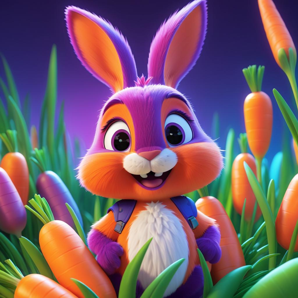 Vibrant Cartoon Rabbit Concept Art