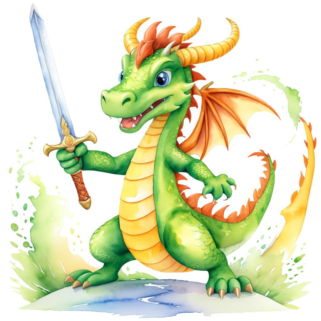 Whimsical Dragon Knight Illustration