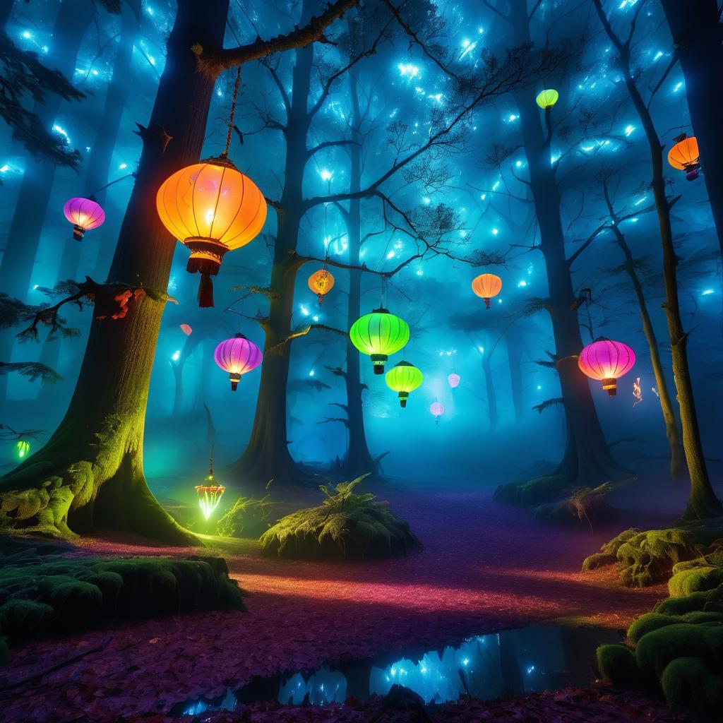 Carnival of Lights in Ancient Forest