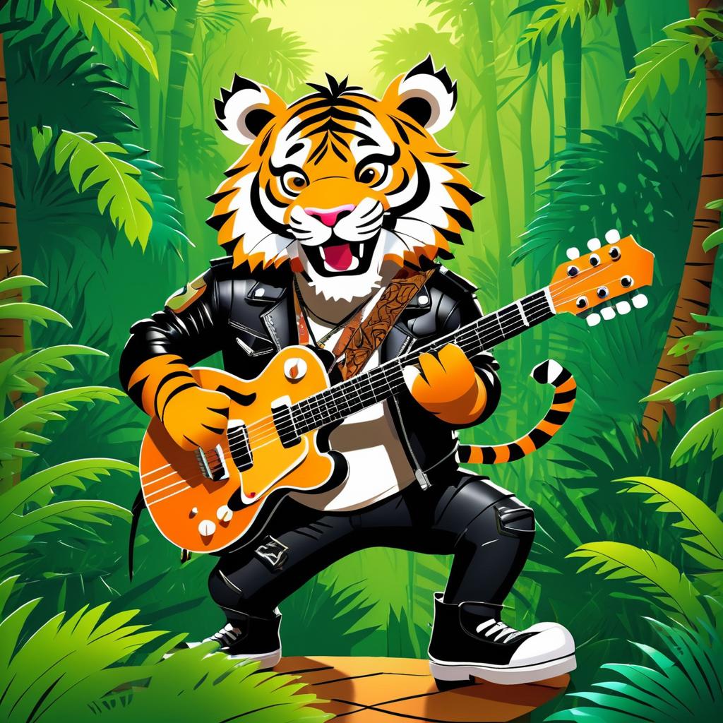 Fierce Tiger Guitarist in Jungle Concert