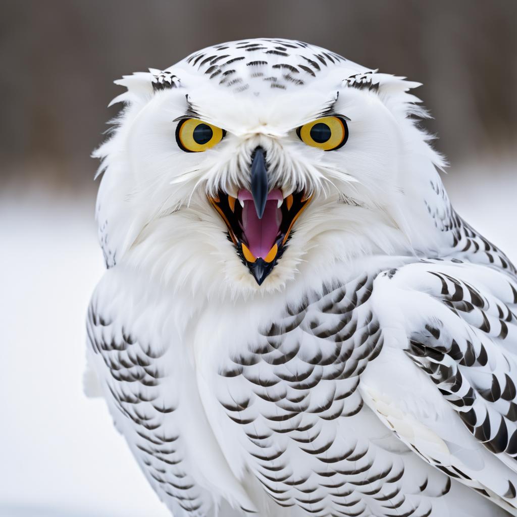 Menacing Snowy Owl Portrait in UHD