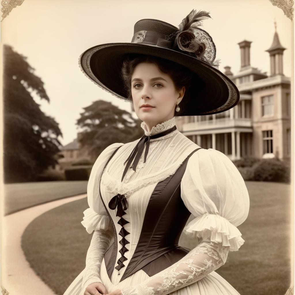 Elegant Edwardian Woman in Vintage Style