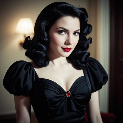 Glamorous 1940s Vampire Cosplay Portrait