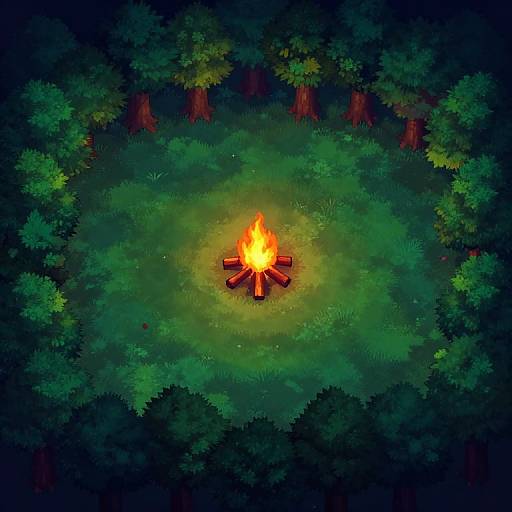 RPGMaker MV Forest Campfire Scene