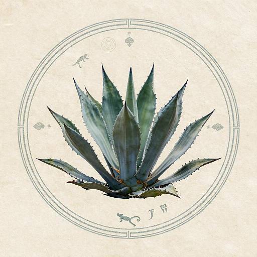 Muted Sage Blue Agave Botanical Print