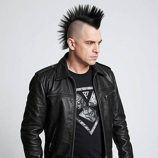 Punk Rock Costume with Spiked Mohawk