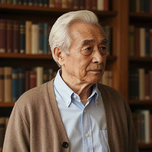Elderly Man with Two-Tone Hair Style