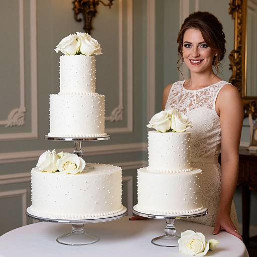 Elegant White Wedding Cake Display