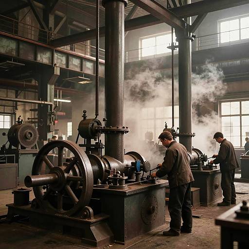 1900s Industrial Factory Interior Scene