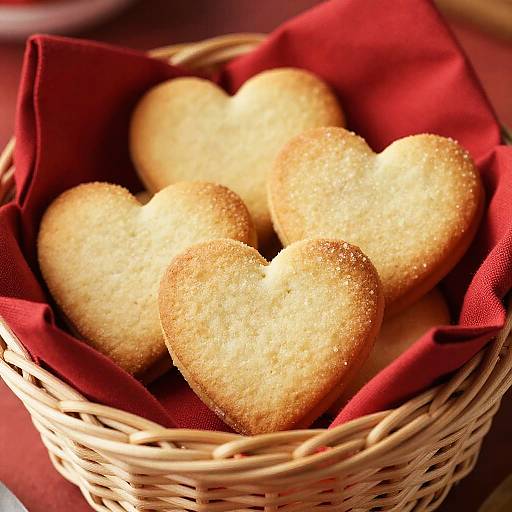 Heart-Shaped Sugar Cookies in Basket