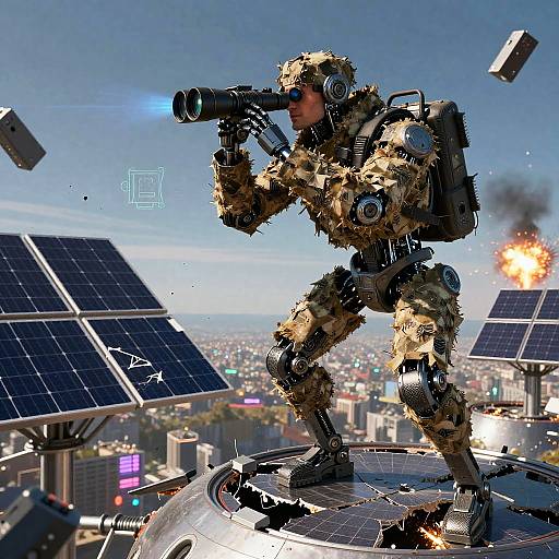 Ghillie Coated Observer Android on Orbital Ring