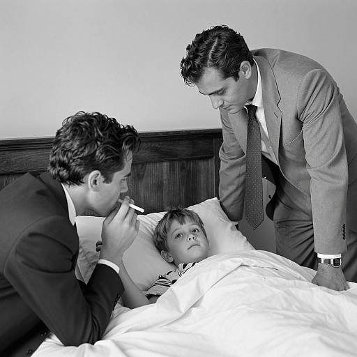 Intimate Black and White Bedroom Scene