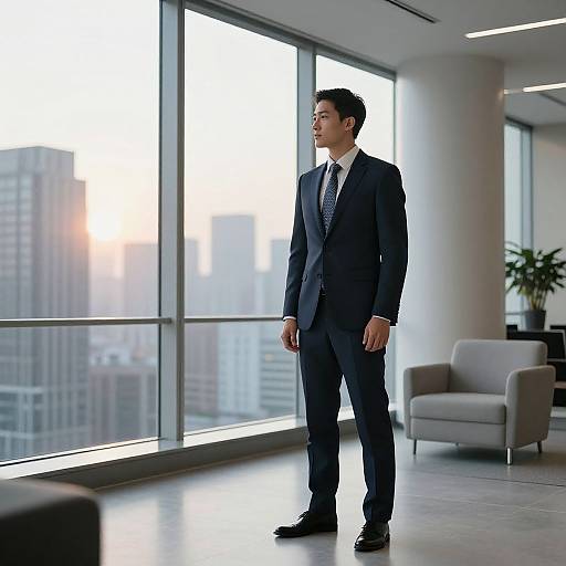 Sophisticated Businessman in Modern Office