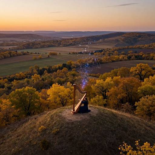 Autumnal Aerial Harpist Fantasy