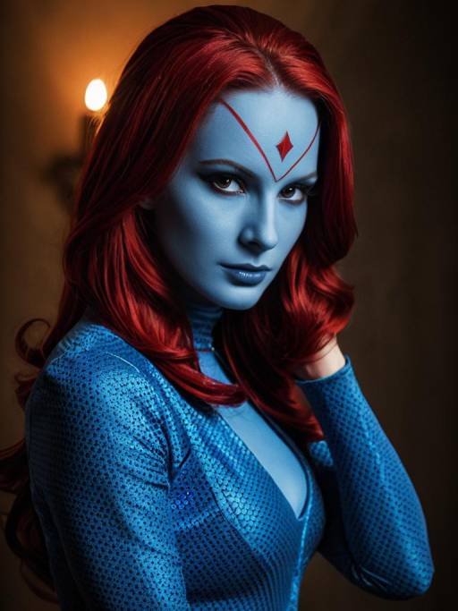 Woman Cosplaying as Mystique