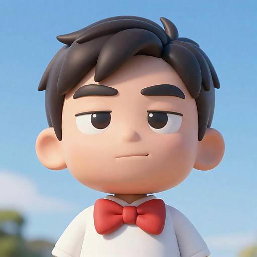 Smug Cartoon Boy in CGI Art