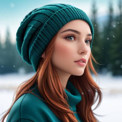 Elegant Woman in Snowy Outdoor Portrait