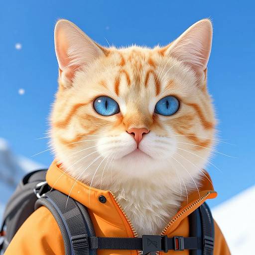 Hyperrealistic Cat-Human Alpine Climber