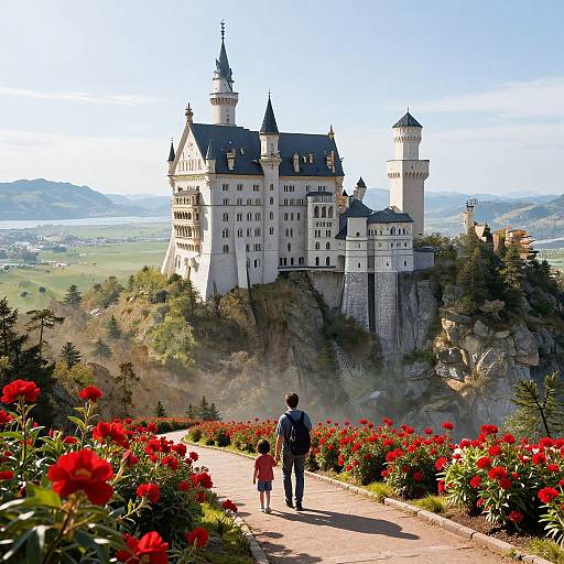 Gothic Floating Castle over Serene Valley