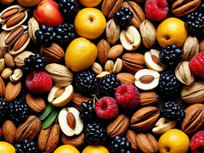 Vibrant Close-Up of Dry Fruits and Nuts