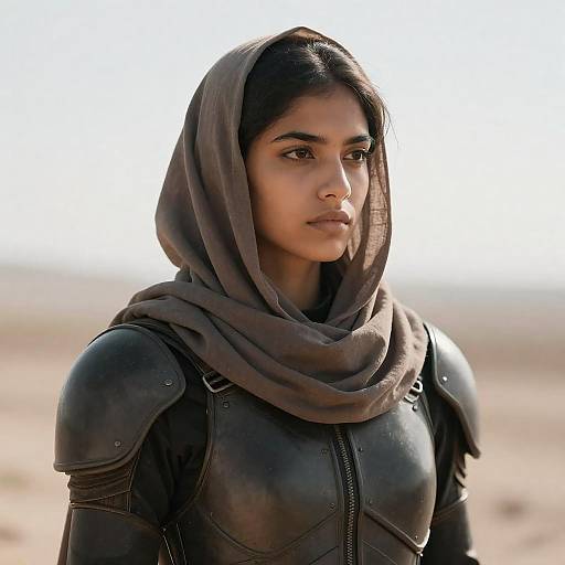 Strong Silhouette of a Young Woman