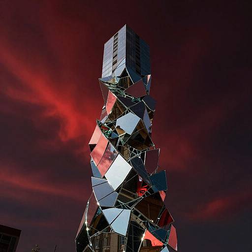 Surreal Shattered Mirror Tower