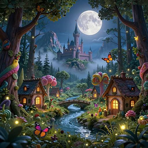 Enchanted Fairy Tale Forest Scene
