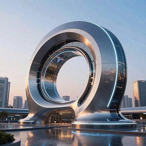 Futuristic Sleek Neon Cityscape