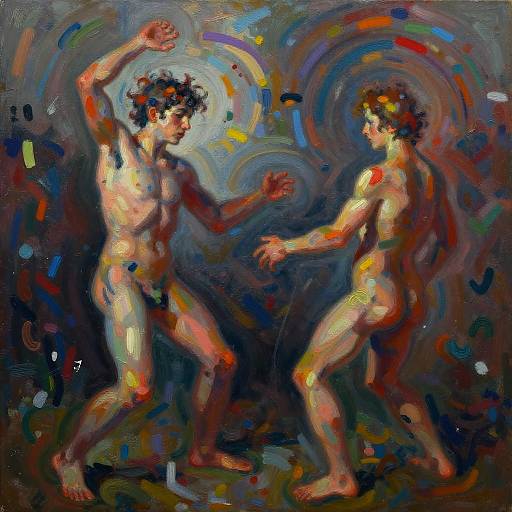 Surreal Whipping Scene in Abstract Art