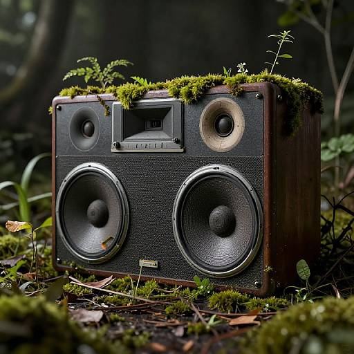 Ultra Realistic Overgrown Music Stereo