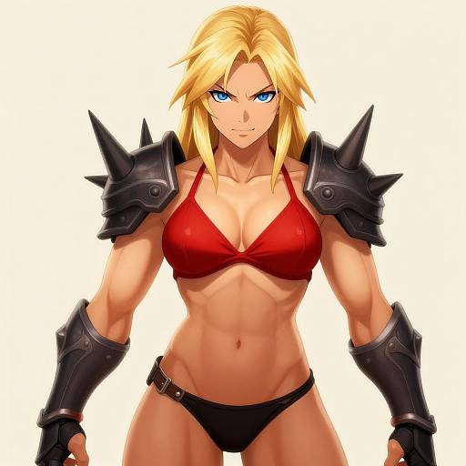 Muscular Blonde Anime Woman Warrior