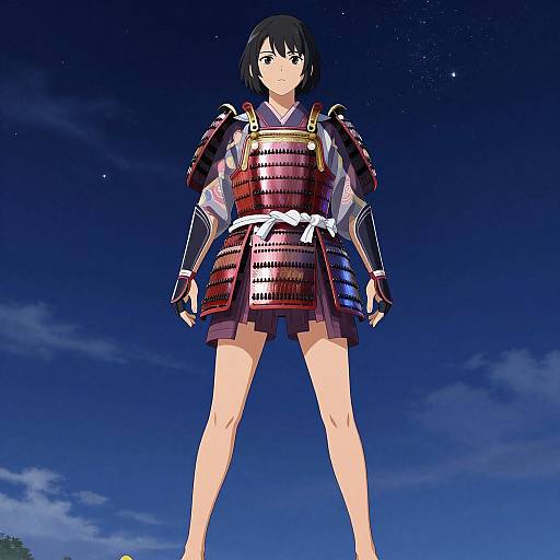 Japanese Warrior Woman Under Libra Sky