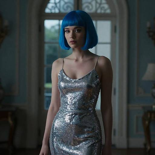 Neon Blue Bob in Silver Estate