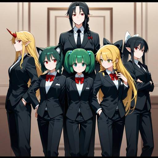 Six Stylish Girls in Formal Attire