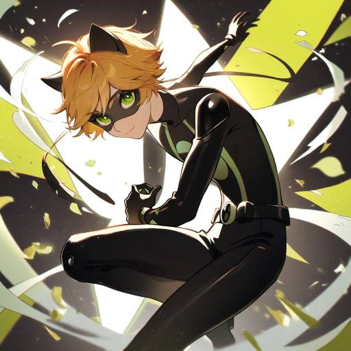 Illustration of Adrien agreste, miraculous ladybug in the style of Rangu
