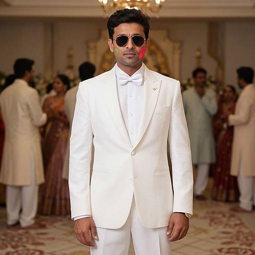 Man in White Tuxedo at Holi