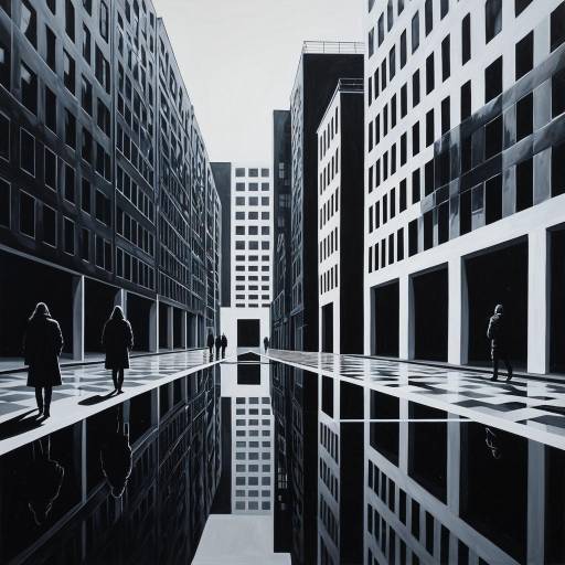 Monochromatic Surreal Urban Geometry